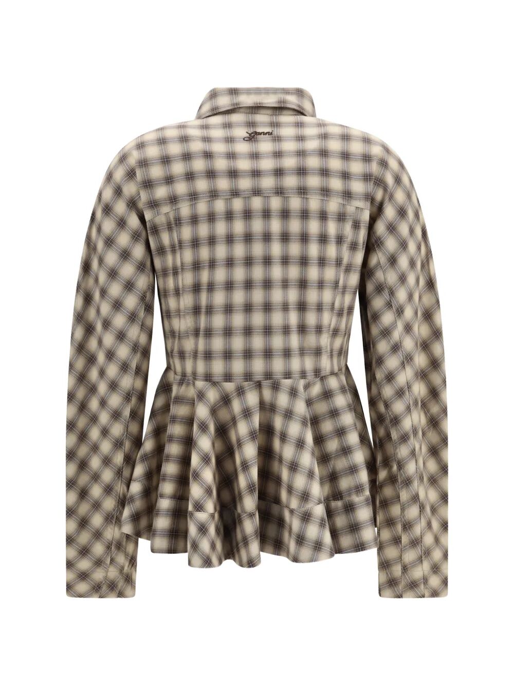 Light Check Flannel Peplum Shirt