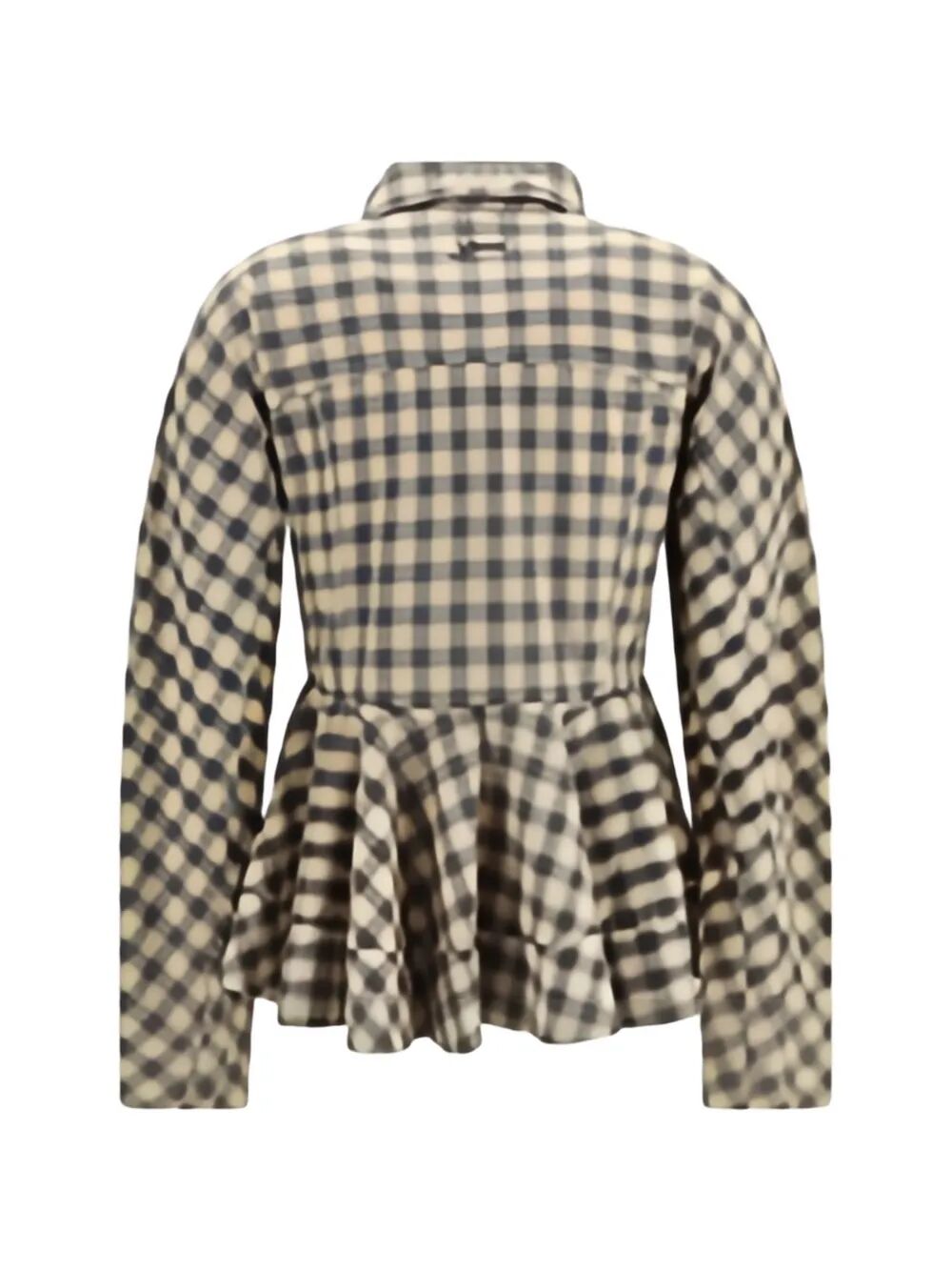 Light Check Flannel Peplum Shirt