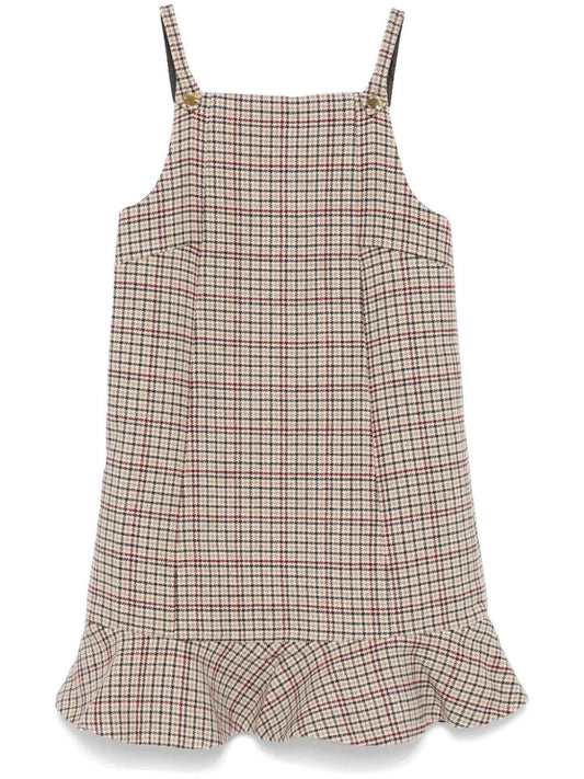 Check Wool Mix Mini Dress