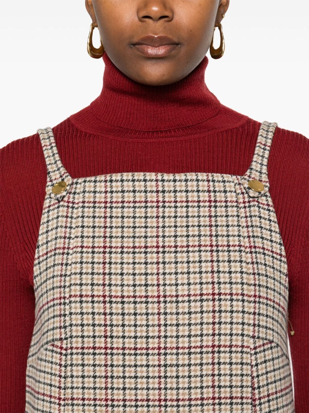 Check Wool Mix Mini Dress