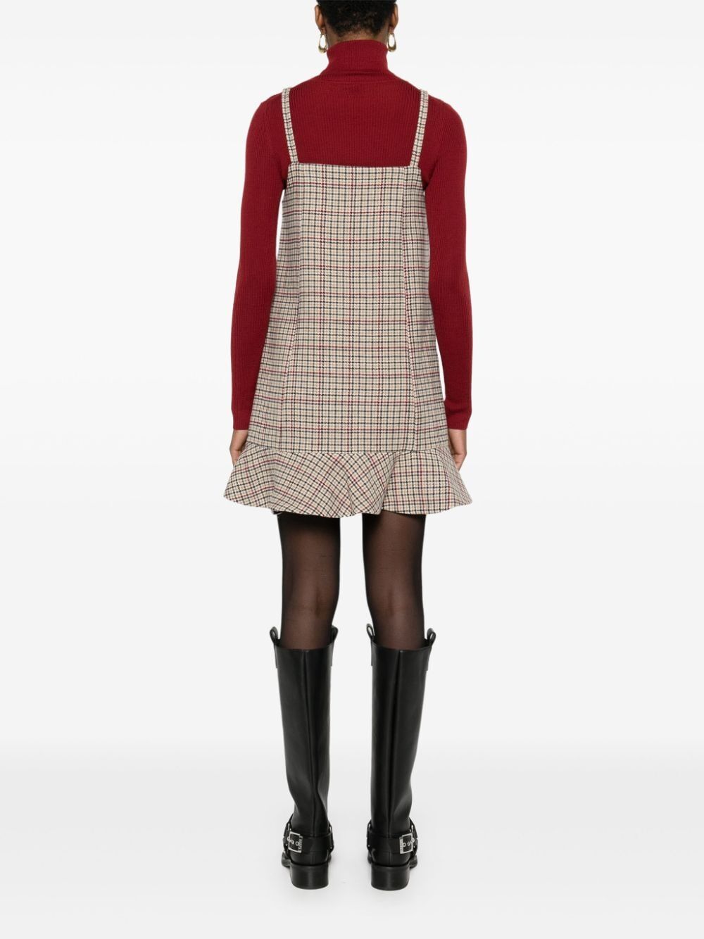 Check Wool Mix Mini Dress