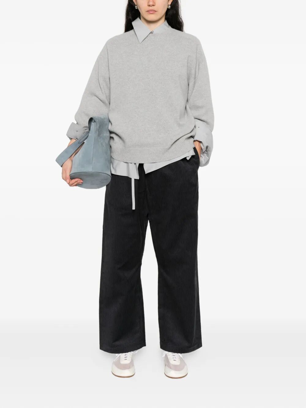 seamless crew neck 3/4 sleeves