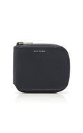 LOGO PRINT LEATHER ZIP AROUND WALLET
