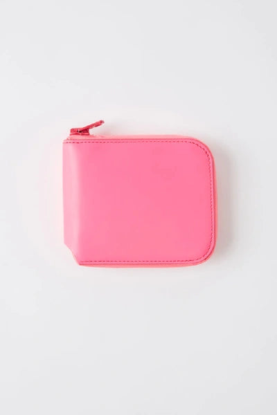 LOGO PRINT LEATHER ZIP AROUND WALLET