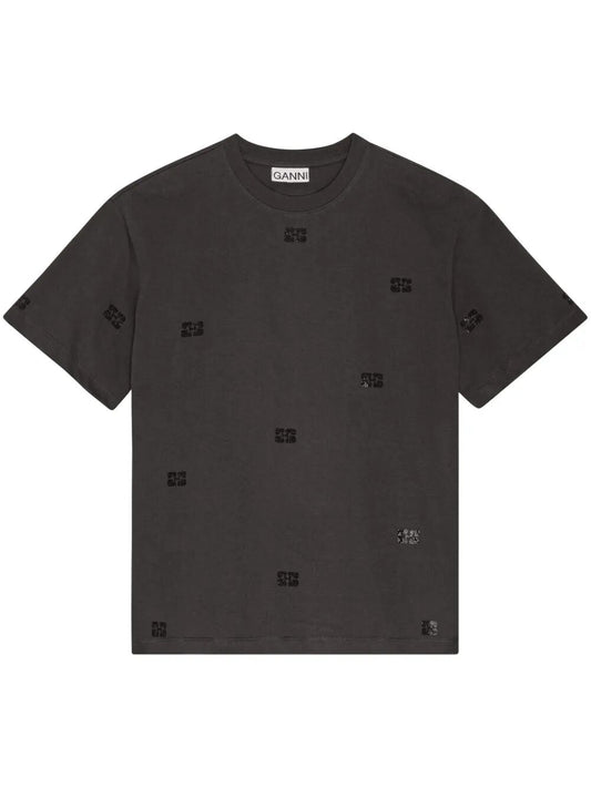 Heavy Cotton Rhinestone Drop Shoulder Tshirt