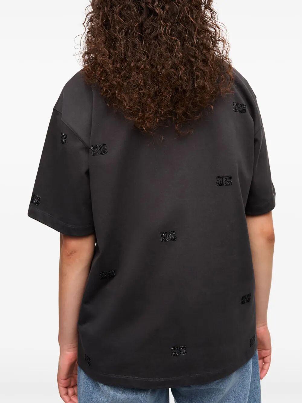 Heavy Cotton Rhinestone Drop Shoulder Tshirt