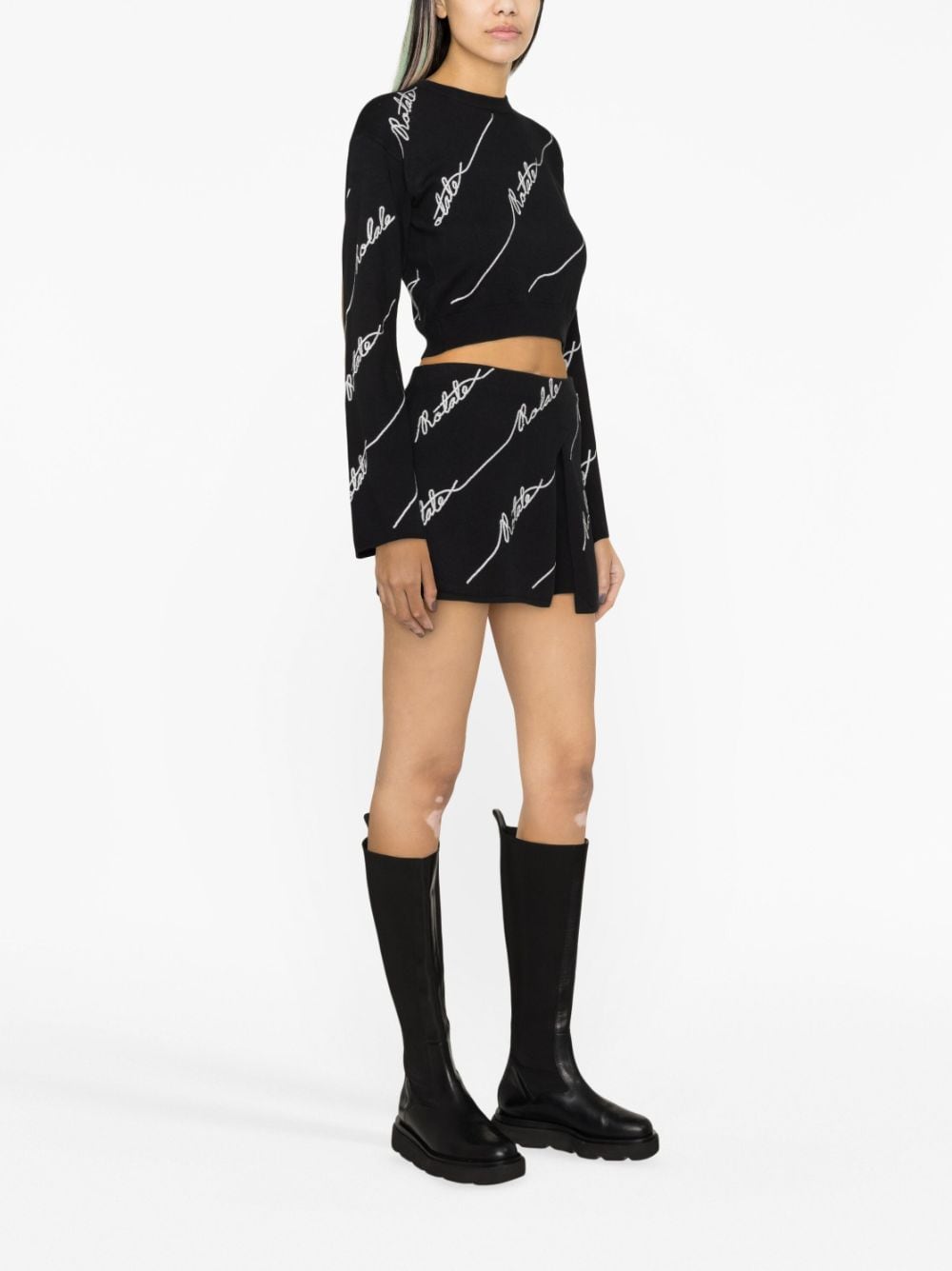 Mini gonna con logo in paillettes