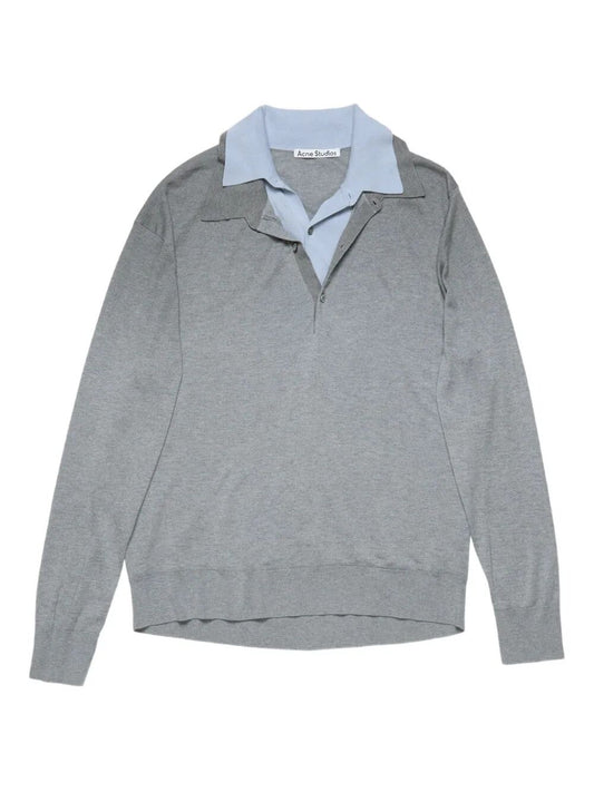 Pullover con doppio colletto