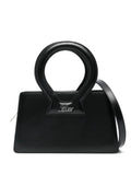 Borsa in pelle nera con tracolla