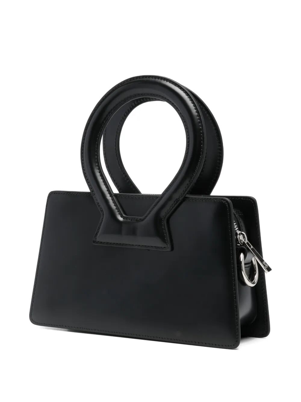 Borsa in pelle nera con tracolla