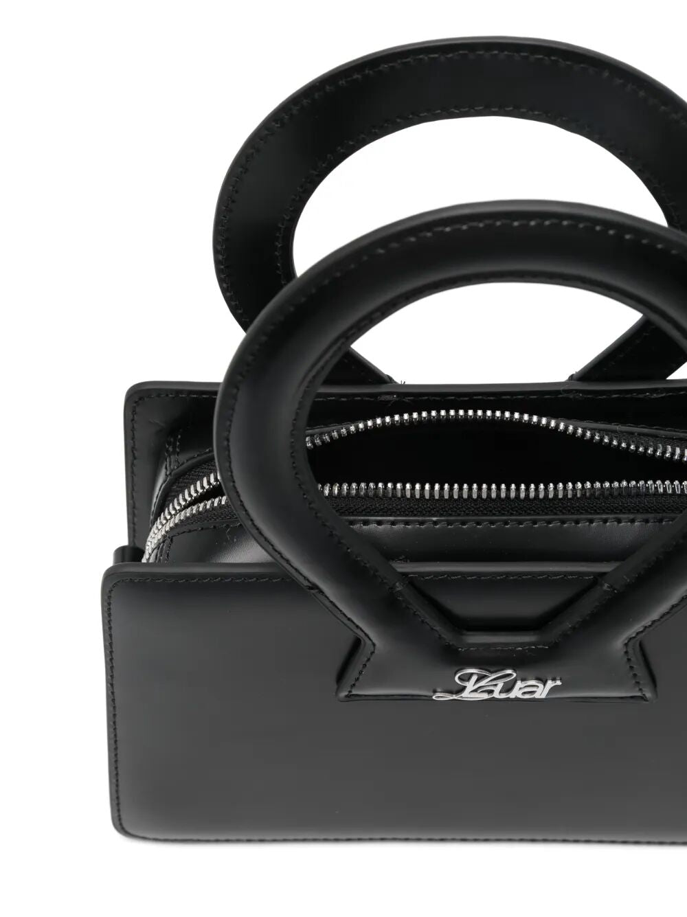 Borsa in pelle nera con tracolla