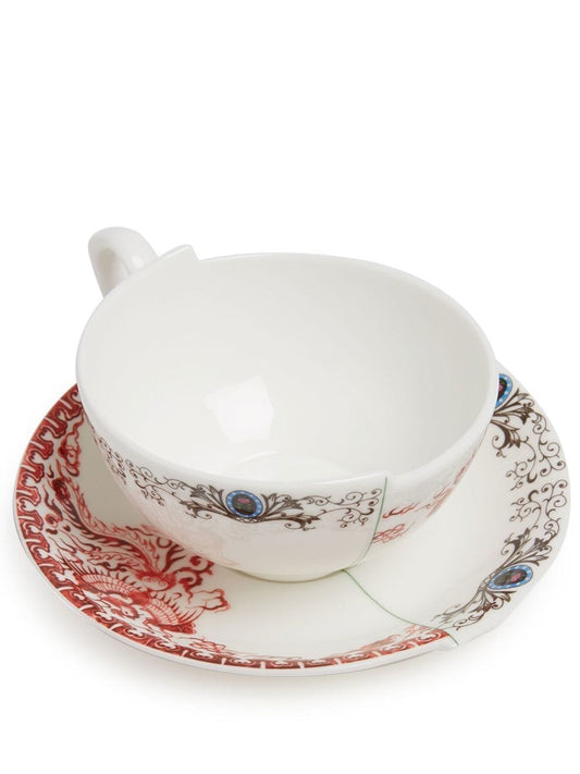 TAZZA DA TÈ CON PIATTINO IN PORCELLANA  "HYBRID-ZORA"