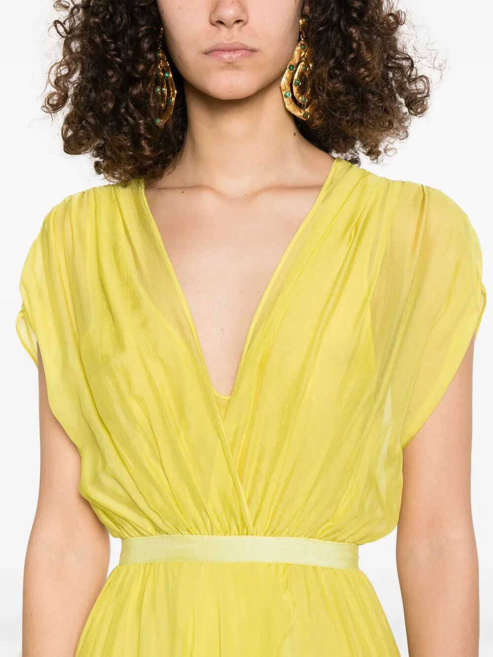 Abito lungo con maniche corte