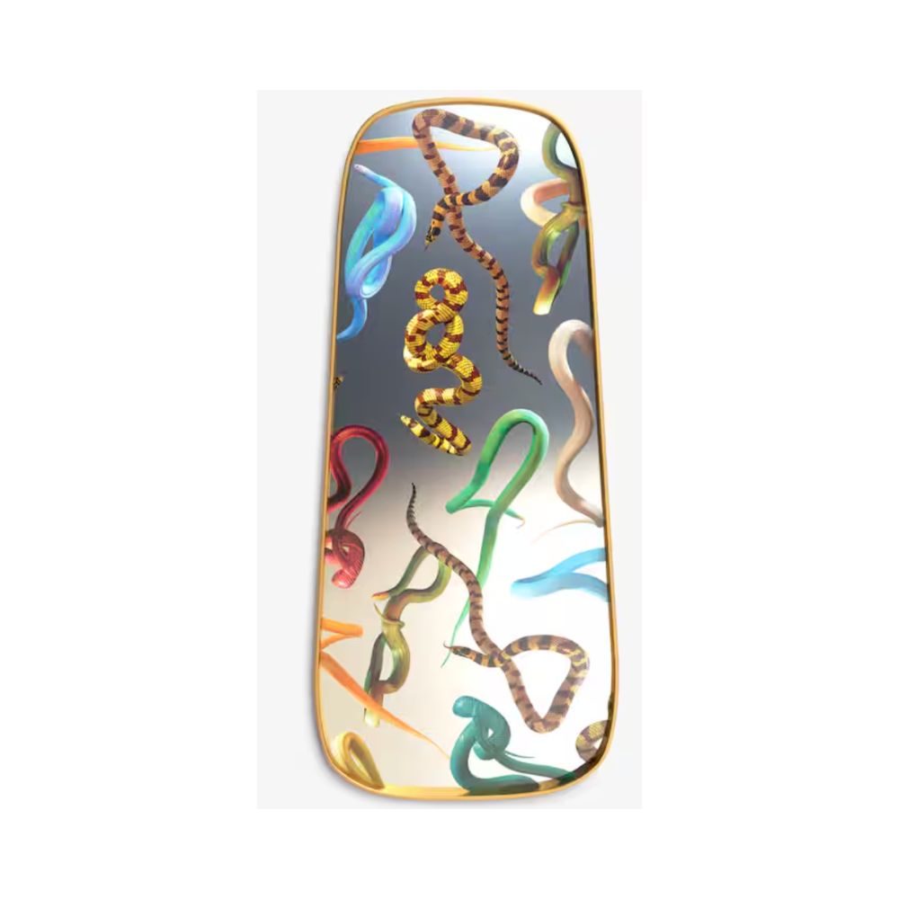 SPECCHIO CON CORNICE LEGNO "TOILETPAPER" Cm.62 h.140 - SNAKES