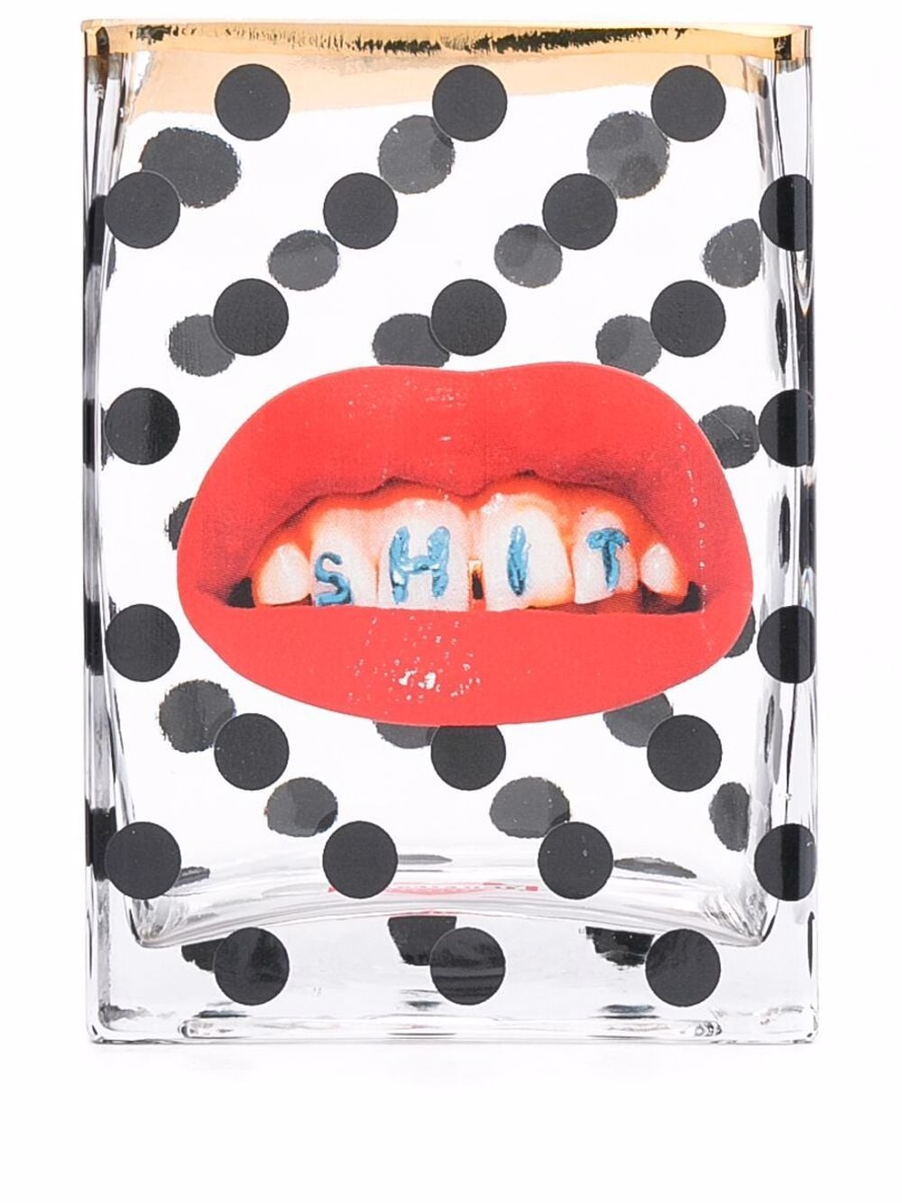 VASO IN VETRO "TOILETPAPER" Cm. 10x8 h.14 - SHIT POIS