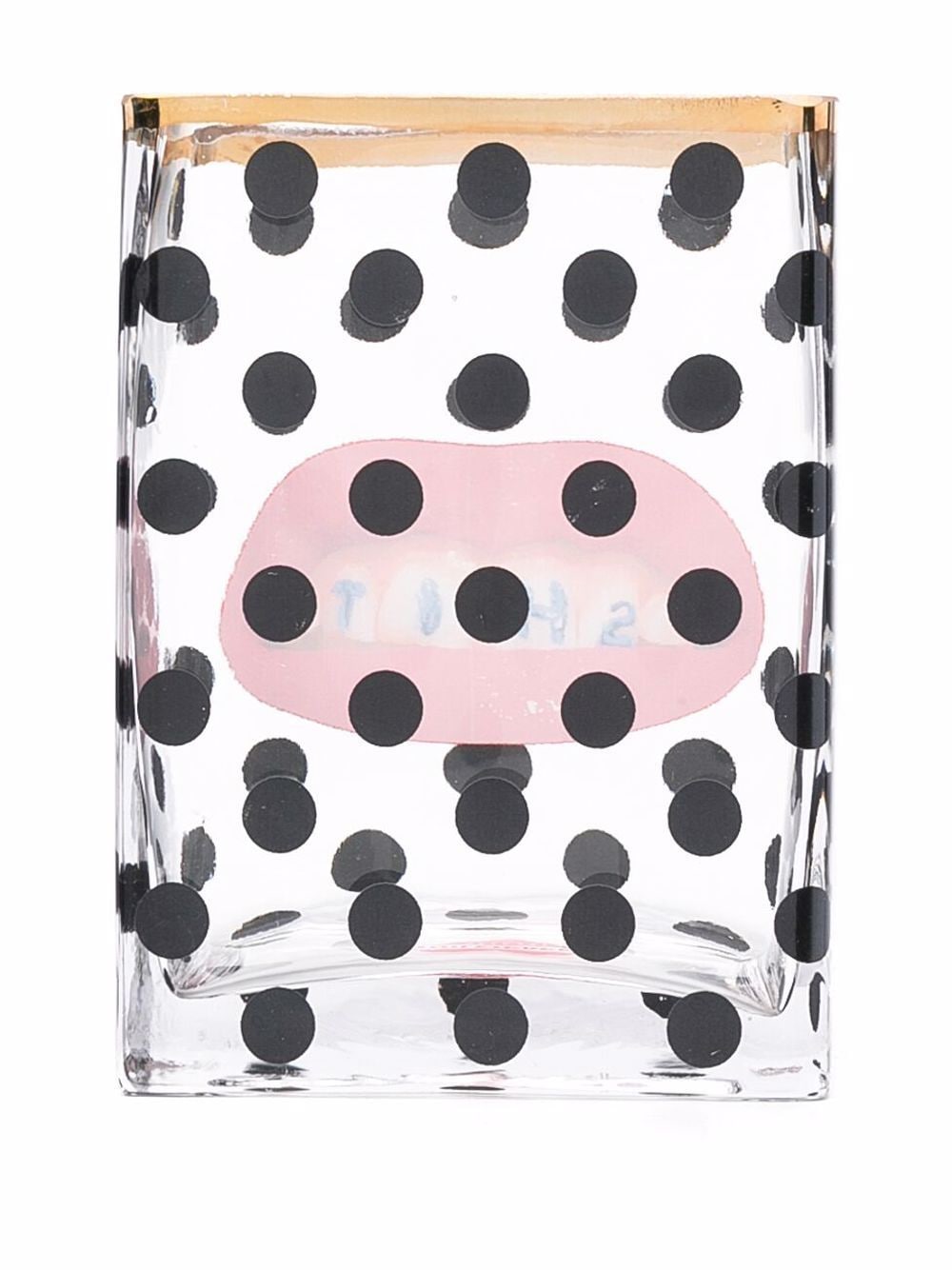 VASO IN VETRO "TOILETPAPER" Cm. 10x8 h.14 - SHIT POIS