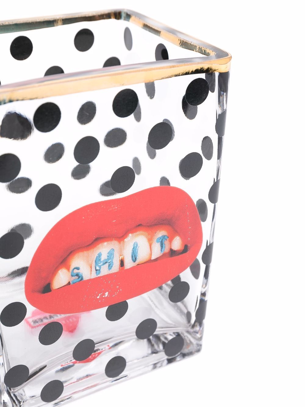 VASO IN VETRO "TOILETPAPER" Cm. 10x8 h.14 - SHIT POIS