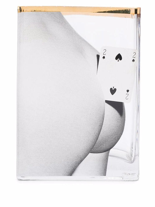 VASO IN VETRO "TOILETPAPER" Cm. 10x8 h.14 - TWO OF SPADES