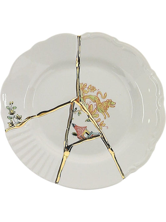 PIATTO DA FRUTTA IN PORCELLANA ø Cm.21 h.2,8 "KINTSUGI-n`2"