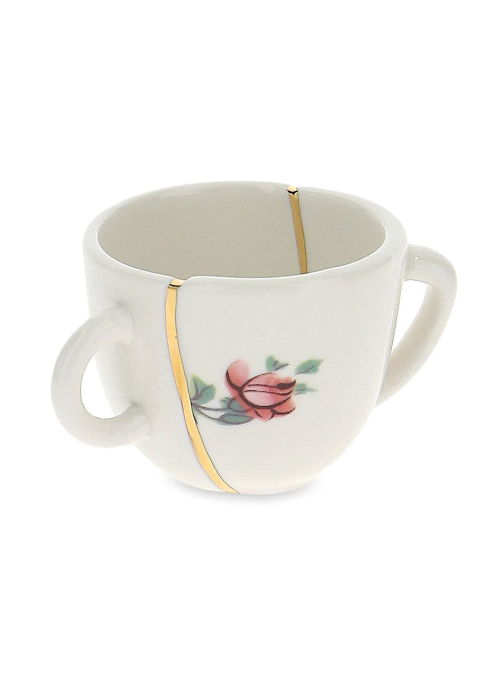 TAZZINA DA CAFFÈ CON PIATTINO IN PORCELLANA  "KINTSUGI-n`1"