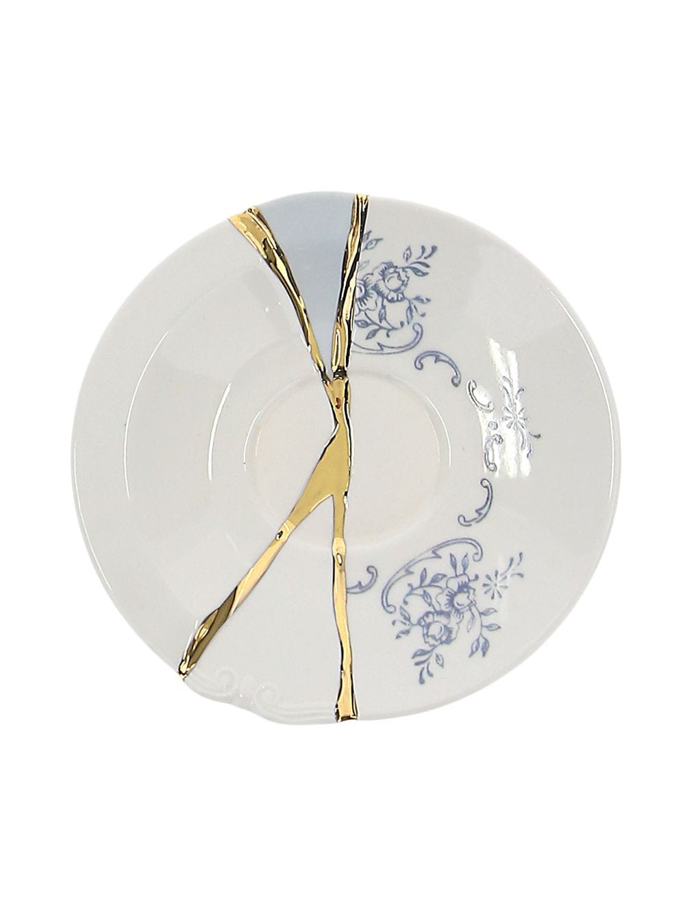 TAZZINA DA CAFFÈ CON PIATTINO IN PORCELLANA  "KINTSUGI-n`1"