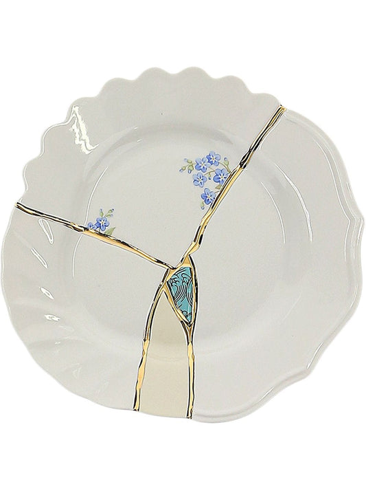 PIATTO DA FRUTTA IN PORCELLANA ø Cm.21 h.2,8 "KINTSUGI-n`3"