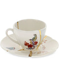 TAZZINA DA CAFFÈ CON PIATTINO IN PORCELLANA  "KINTSUGI-n`2"