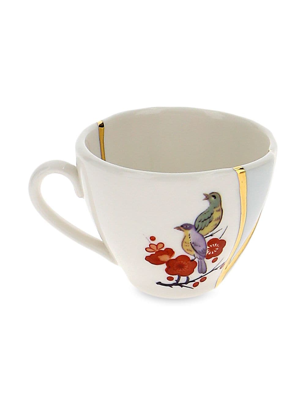 TAZZINA DA CAFFÈ CON PIATTINO IN PORCELLANA  "KINTSUGI-n`2"
