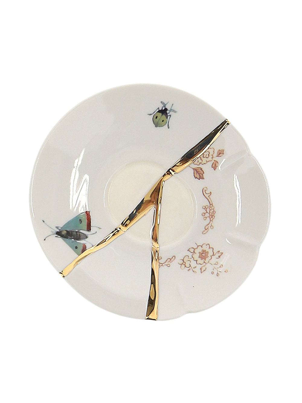 TAZZINA DA CAFFÈ CON PIATTINO IN PORCELLANA  "KINTSUGI-n`2"