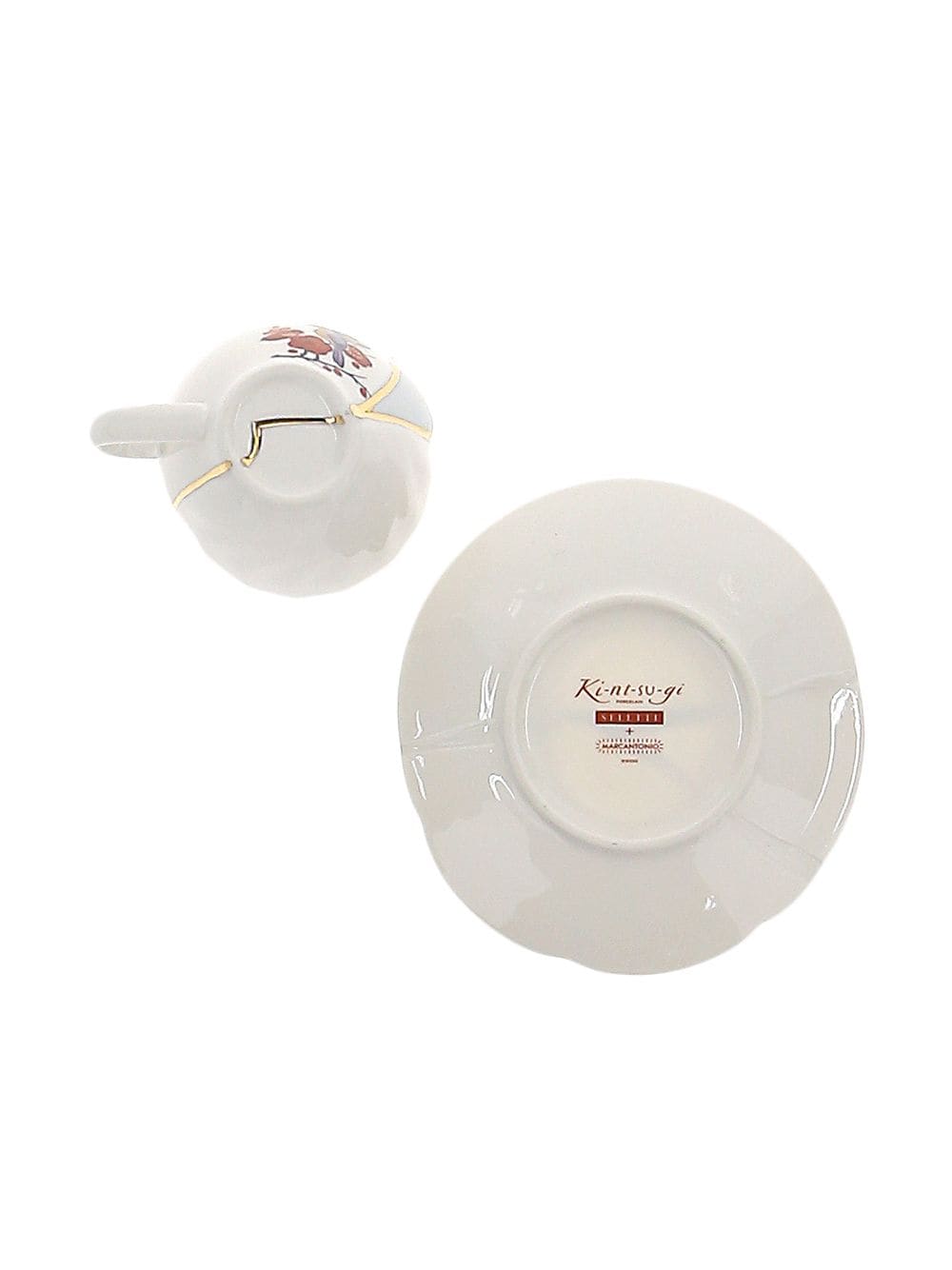 TAZZINA DA CAFFÈ CON PIATTINO IN PORCELLANA  "KINTSUGI-n`2"