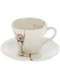 TAZZINA DA CAFFÈ CON PIATTINO IN PORCELLANA  "KINTSUGI-n`3"