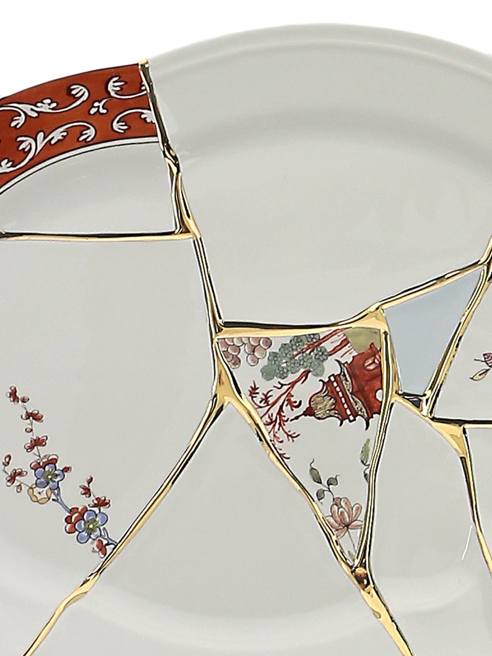 VASSOIO IN PORCELLANA Cm.42,5x29,5 h.3,5 "KINTSUGI"