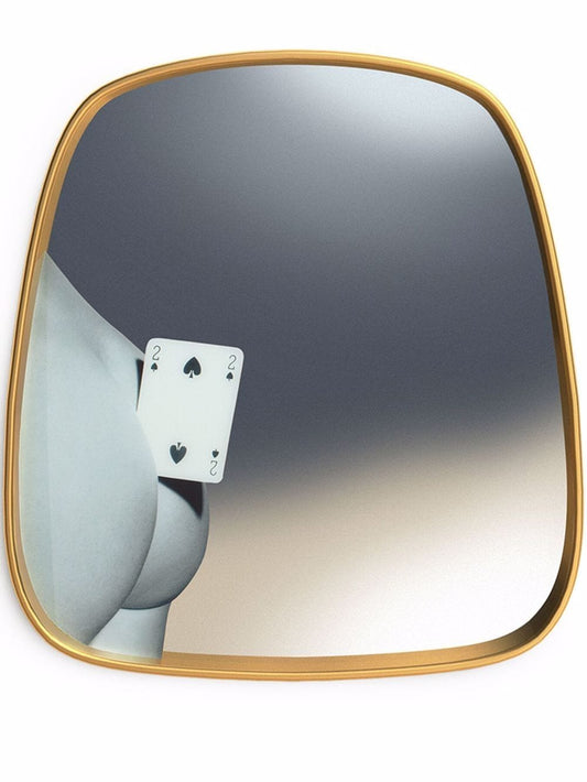 SPECCHIO CON CORNICE LEGNO "TOILETPAPER" Cm.54 h.59 - TWO OF SPADES