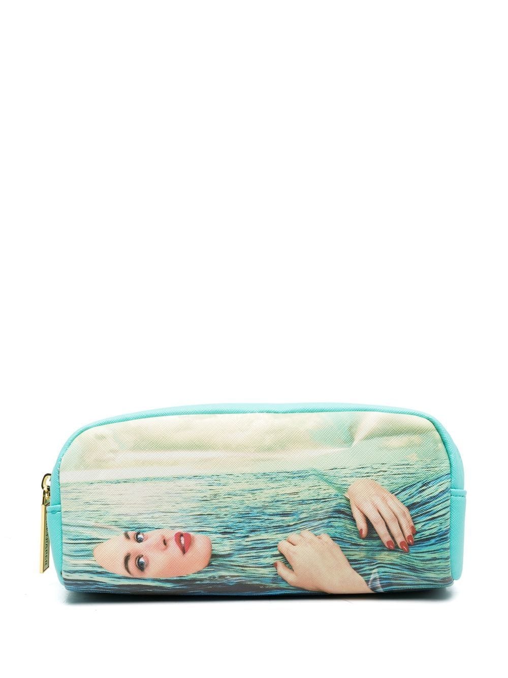 ASTUCCIO IN PU STAMPATO "TOILETPAPER" Cm. 20,5x7 h.9 - SEA GIRL
