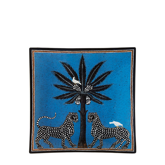 GLASS PLATE MOSAICO BLUE 25x25cm